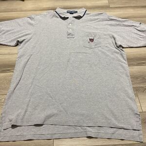Polo Golf Ralph Lauren Mens XL‎ Pima Cotton Shirt Grey Logo Front Pocket